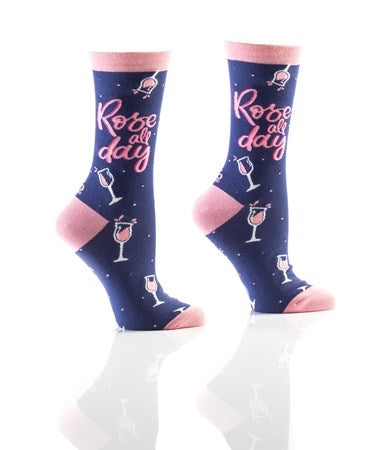 Women's Crew Sock, Rose All Day