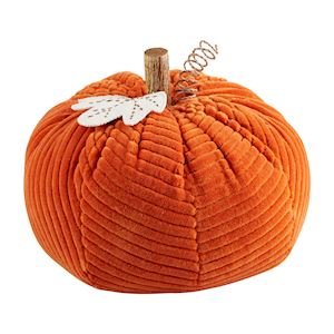 ORANGE CORDUROY PUMPKIN SITTER