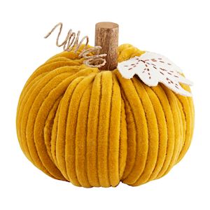 YELLOW CORDUROY PUMPKIN SITTER