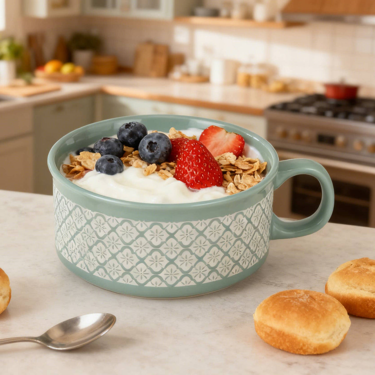 Ceramic Soup Mug with Lid,Fall & Winter Cozy Mug