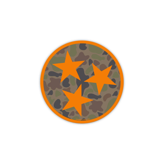 Holler Orange and TENNFADE™ Camo Tri Star Sticker