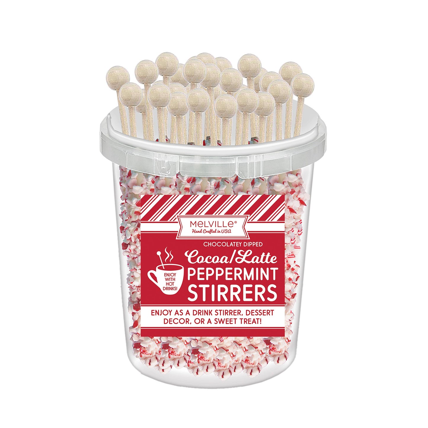 Chocolate Peppermint Stirrer Bucket w/ White Fudge