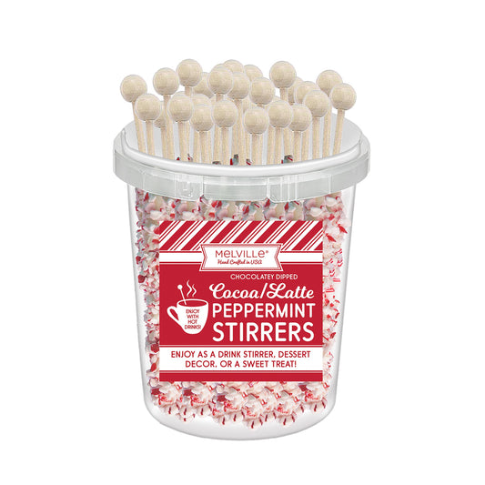 Chocolate Peppermint Stirrer Bucket w/ White Fudge