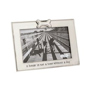 A house is not a home without a dog -Bone Print Dog Metal Frame