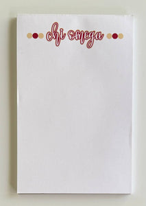 Chi Omega Sorority Notepad