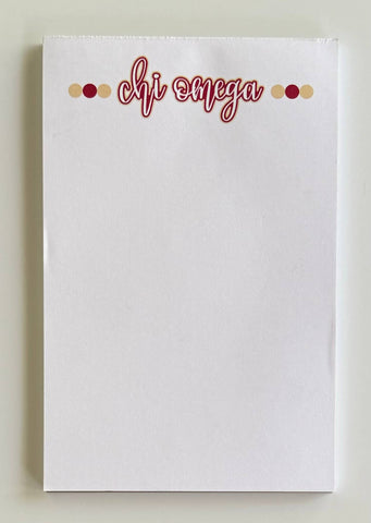 Chi Omega Sorority Notepad