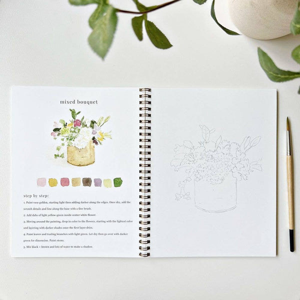 Bouquets watercolor workbook