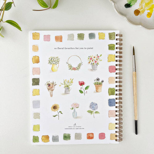 Flowers watercolor workbook