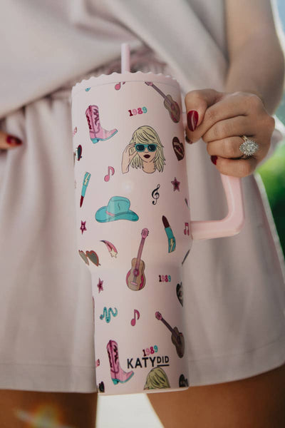 Music Girl Eras Icons Wholesale 38 Oz Tumbler: Light Pink