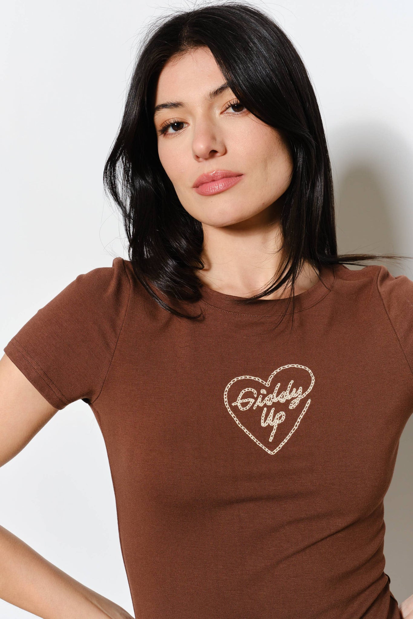 GIDDY UP TEE EMBROIDERED