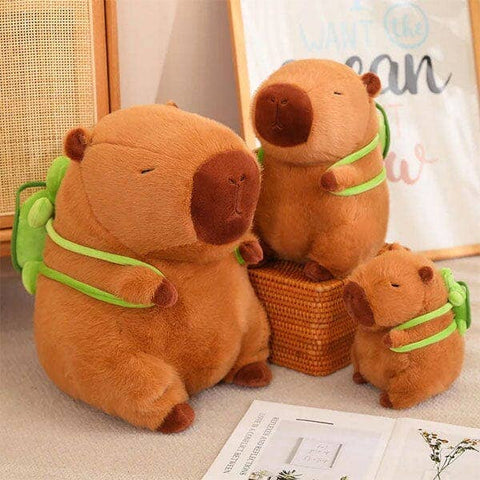 Capybara Kawaii Plush w/ Turtle Backpack