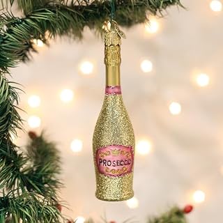 Old World Christmas Prosecco Bottle Glass Hanging Ornament