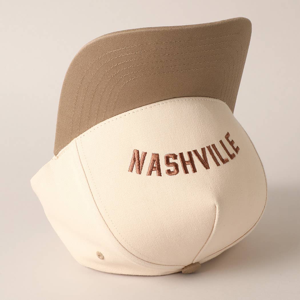 NASHVILLE - Upside Down Trucker Baseball Cap : BEIGE-BROWN