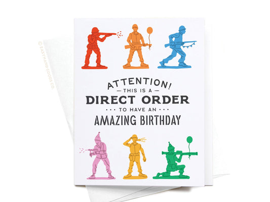 Direct Order Army Men Birthday Greeting Card.  GRT0478