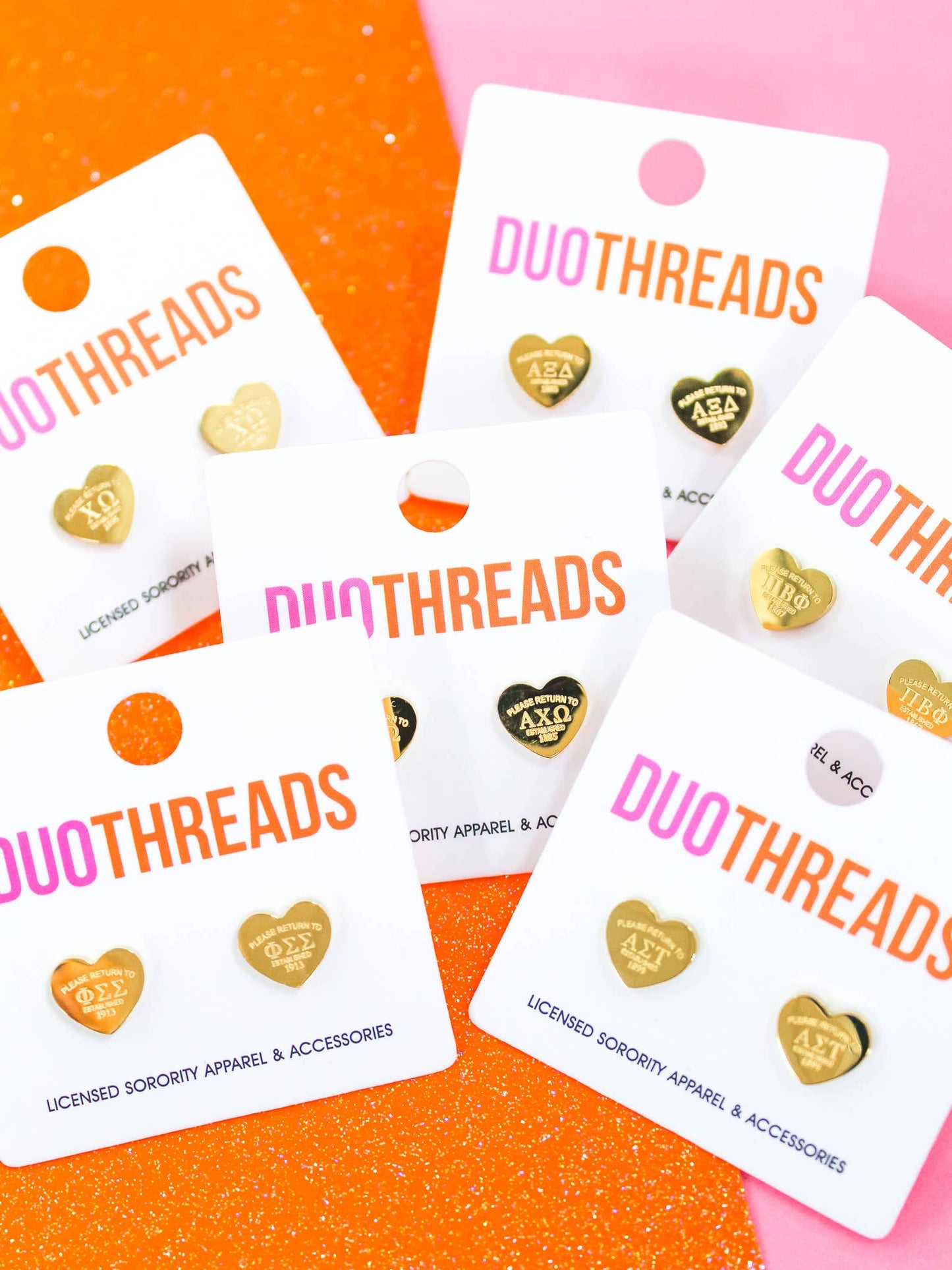 CHI Omega Sorority Heart Earrings: