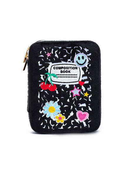 Composition Notebook Velvet Jewelry Zip Case