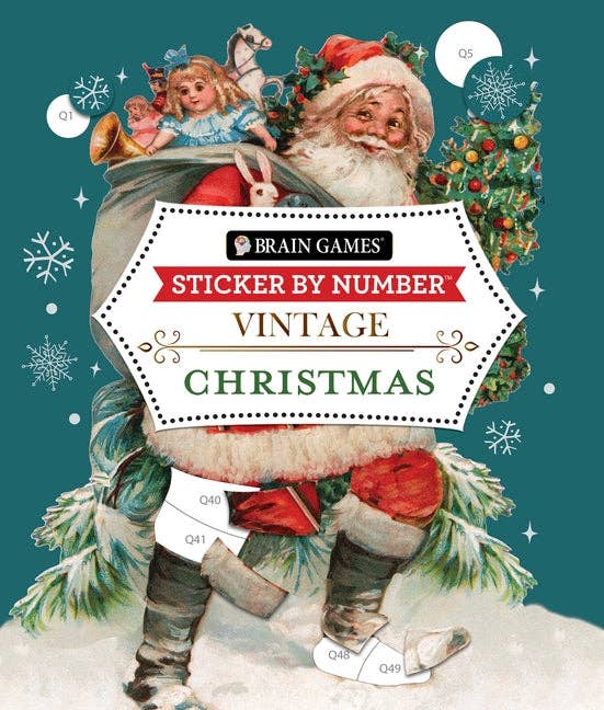 Brain Games - Sticker by Number - Vintage: Christmas - Paperback