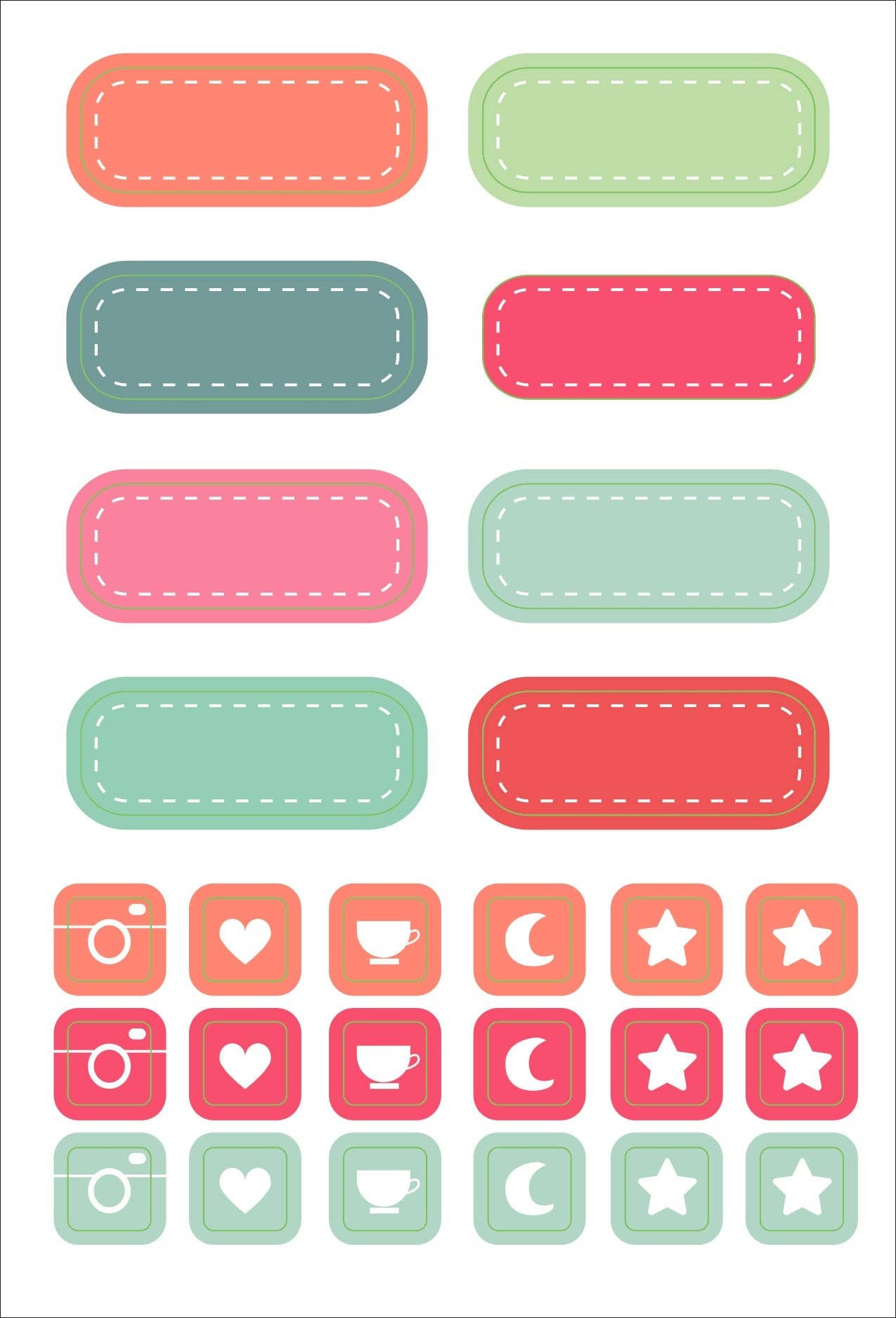 Essentials Dotted Journal Planner Stickers