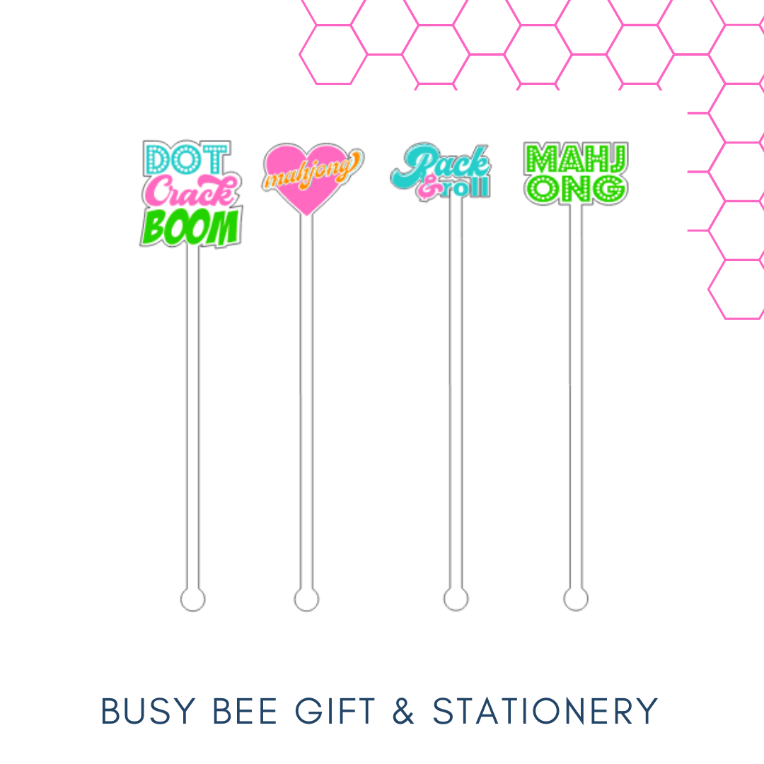 Dot Crack Bam Mahjong Cocktail Napkins Pink