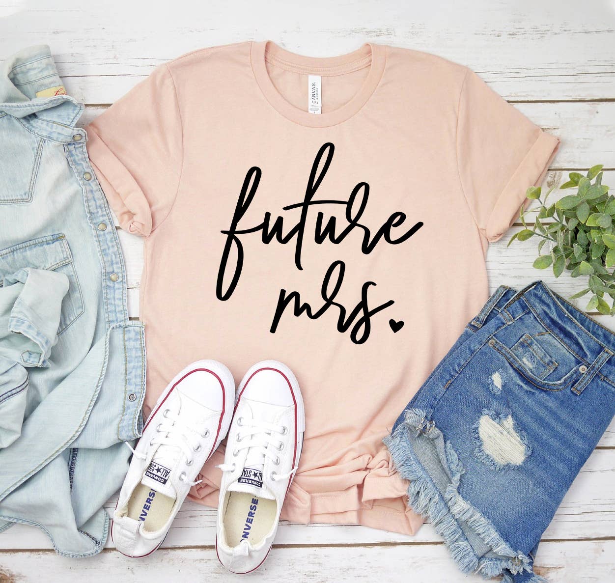 Future Mrs T-shirt  Heather Peach