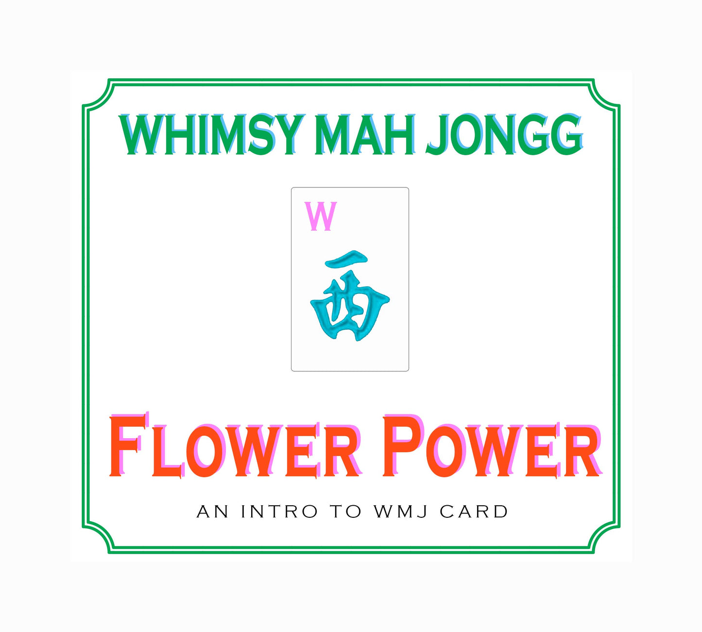 FLOWER POWER Themed Mahjong Play Card