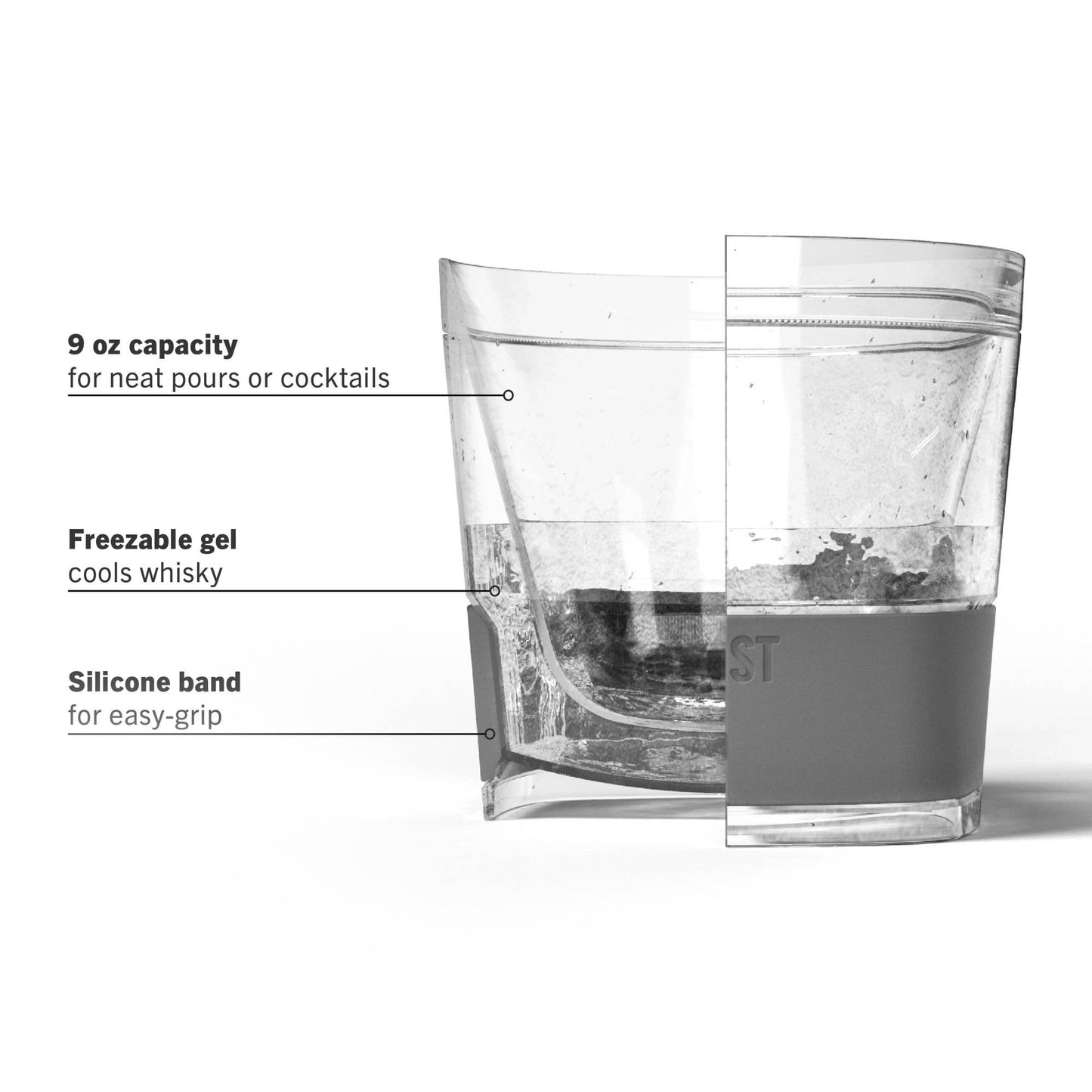 Whiskey FREEZE™ Insulated Cooling Cup in Smoke
