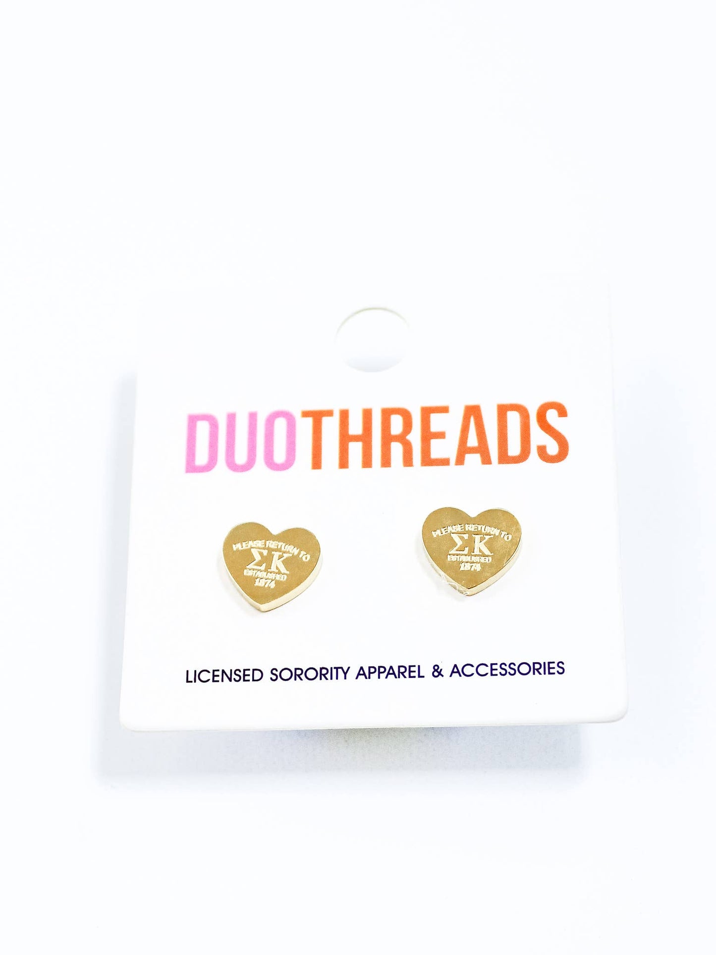 CHI Omega Sorority Heart Earrings: