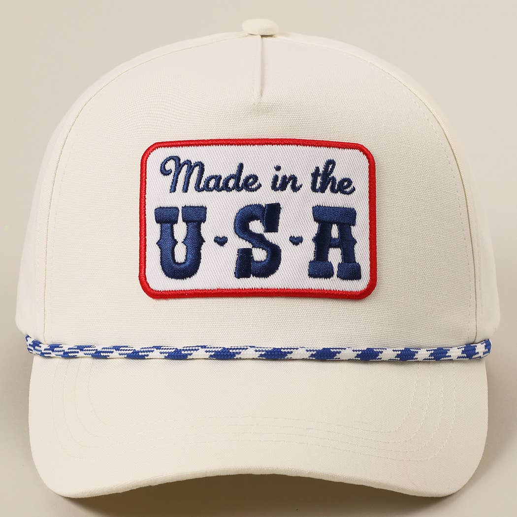 Made in the USA Embroidery Patch Trucker Hat: ROYAL BLUE