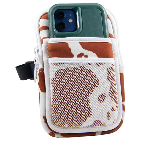 Brown and White Cow Print Tumbler ZIPPER POUCH: Brown