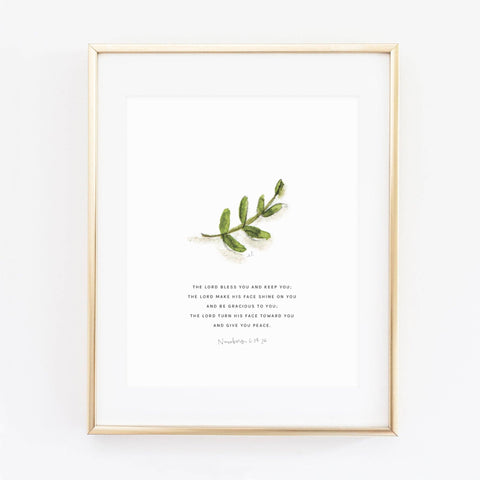 The Lord Bless You. Numbers 6:24-26 branch scripture print