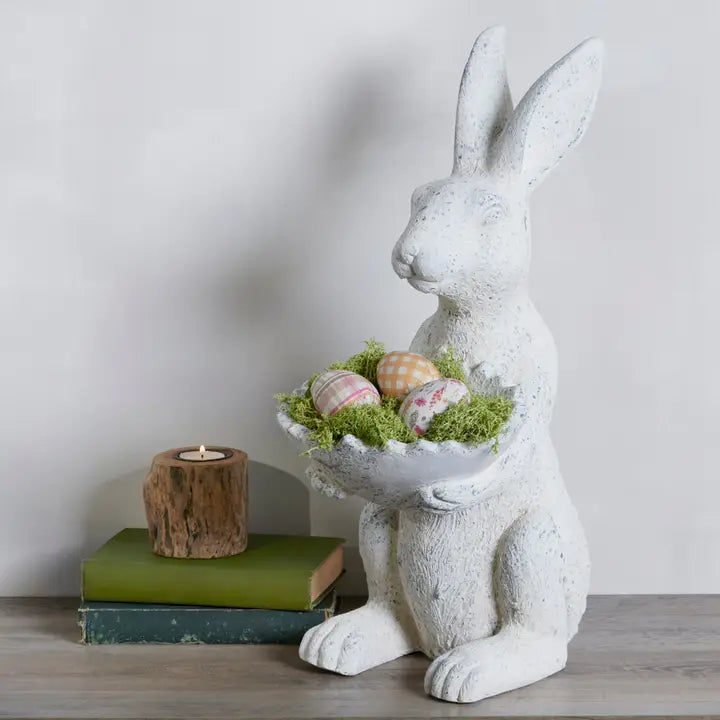 Bird Feeder Rabbit Figurine