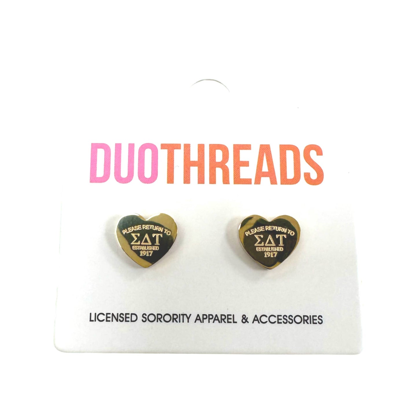 CHI Omega Sorority Heart Earrings: