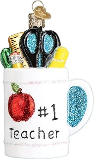 Best Teacher Mug Glass Blown Ornament