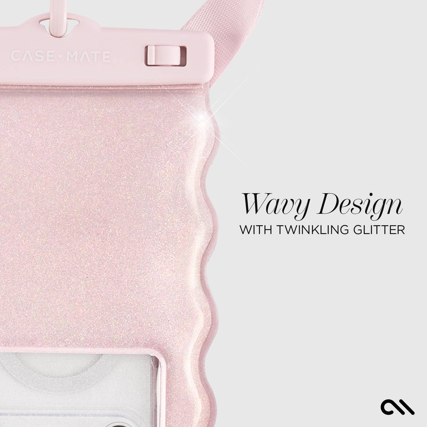 Case-Mate Wavy Waterproof Floating Phone Pouch: Ballet Pink Twinkle