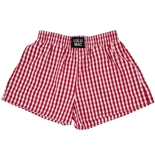 LULU MAX RED GINGHAM BOXER SHORT