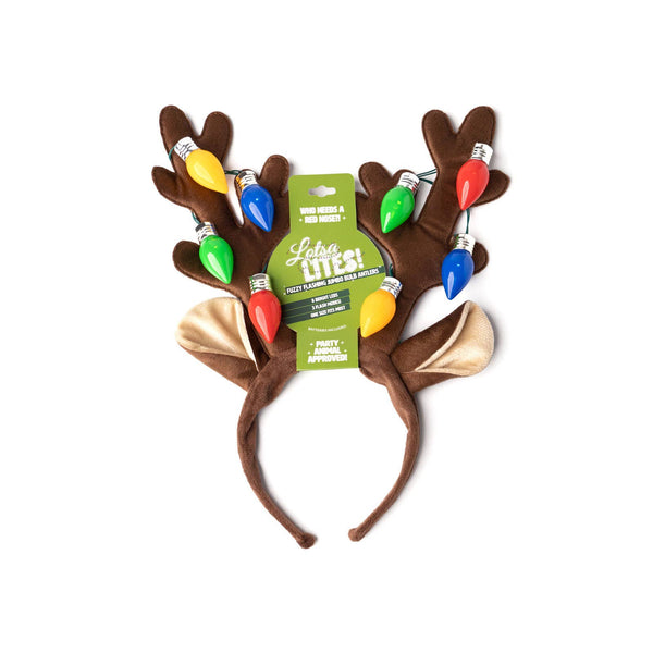 Christmas Jumbo Bulb Light Up Antlers Headband