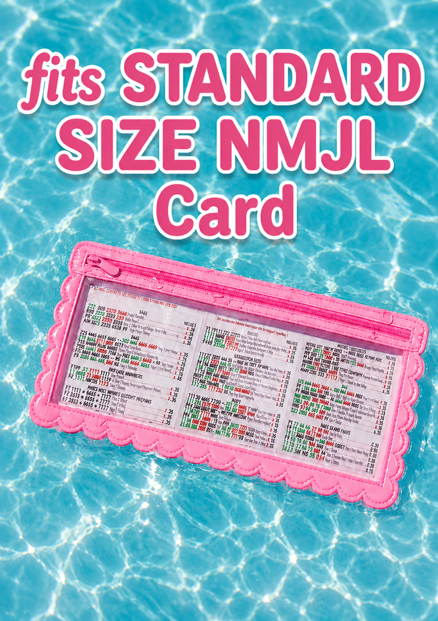 Pink Scallops Proof Mahjong Card Holder for Pool Mahjong -
