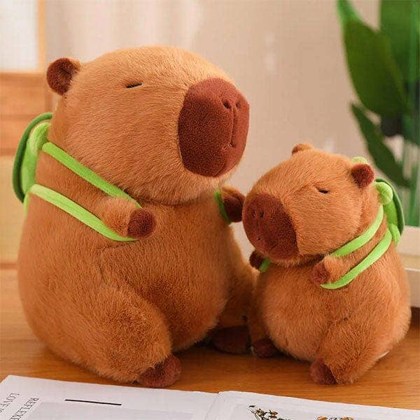 Capybara Kawaii Plush w/ Turtle Backpack