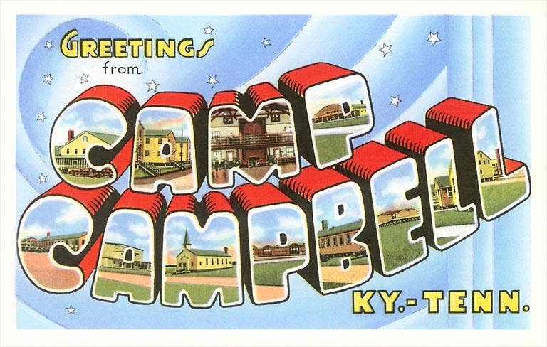 Postcard KY-209 Greetings from Camp Campbell, Kentucky