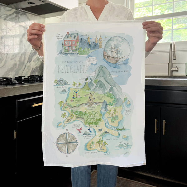 Peter Pan's Neverland Tea Towel