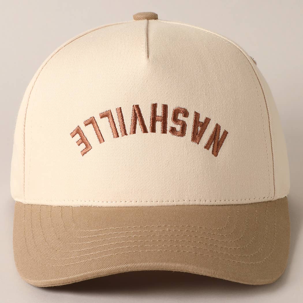 NASHVILLE - Upside Down Trucker Baseball Cap : BEIGE-BROWN
