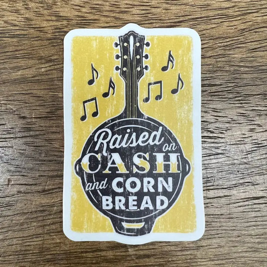 Raised On Cash & Cornbread Sticker