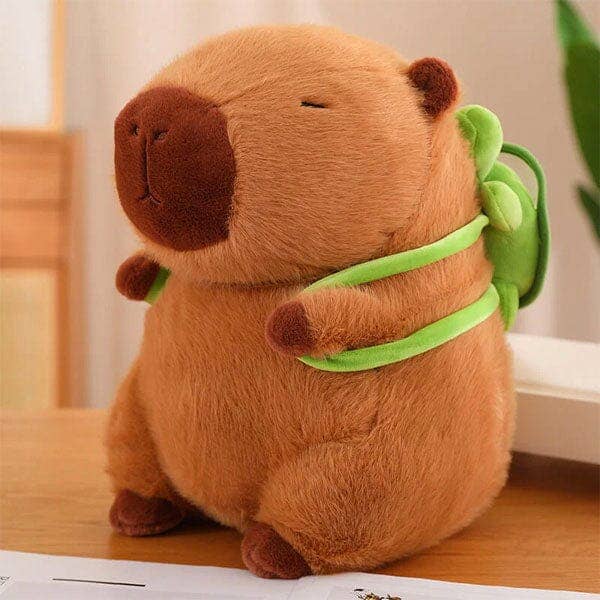 Capybara Kawaii Plush w/ Turtle Backpack