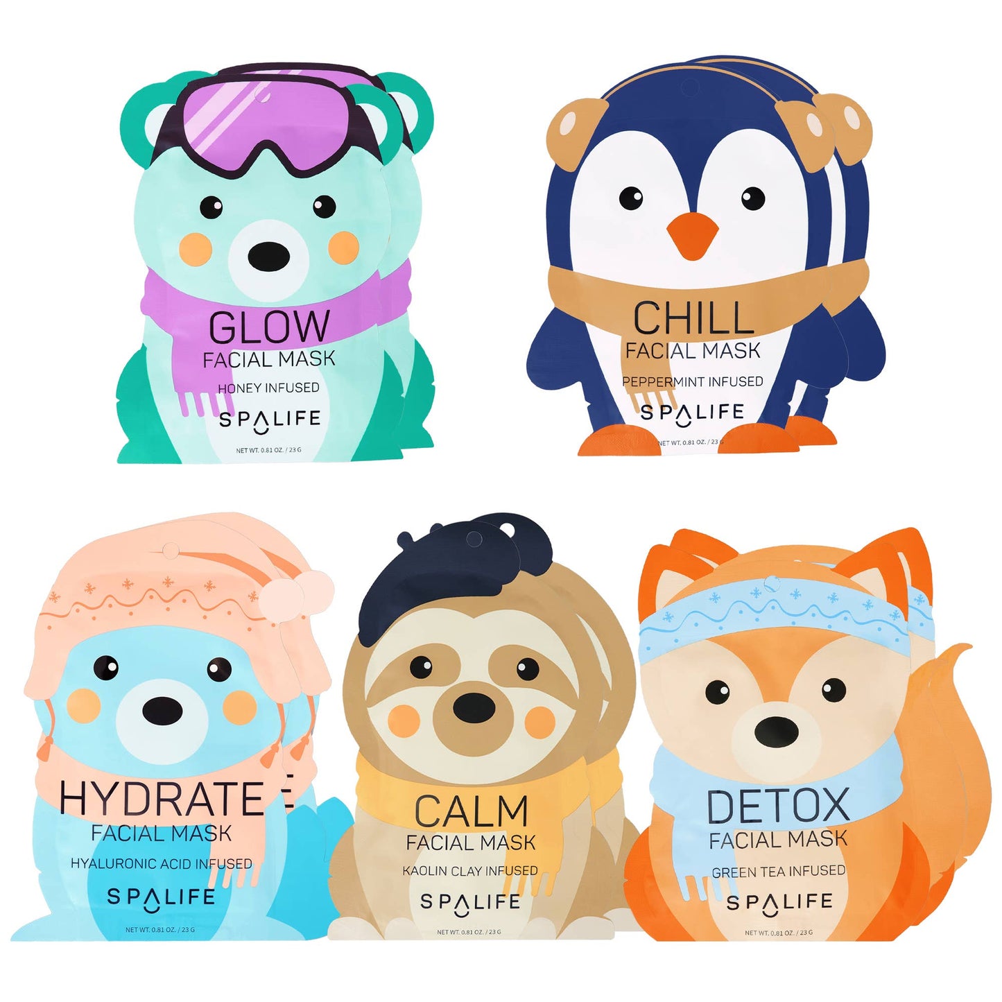 Christmas Holiday Snow Buddies Facial Mask