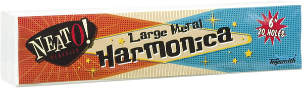 Neato! Large 6" Metal Harmonica with Case, Assorted Colors