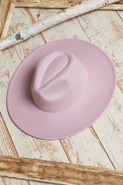 VINTAGE PLAIN FEDORA HAT LAVENDER