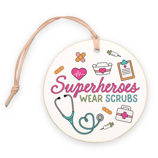 4" Round Ornament-Superheroes Wear Scrubs