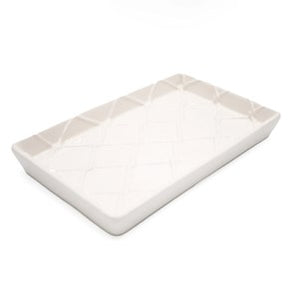 Textured Guest Towel Tray - White