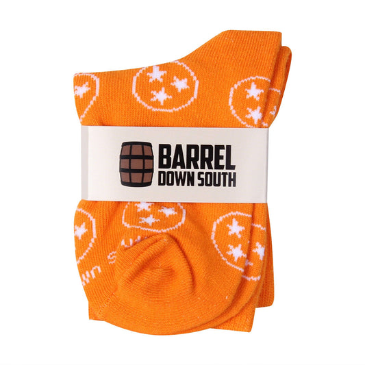 Kids Orange Tennessee Tri Star Socks