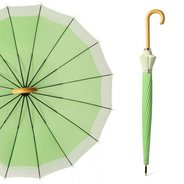 Two Tones Pastel Colour Umbrella with curve handle